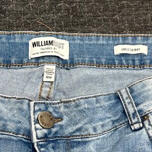 William Rast Ankle Skinny Jeans Women 18W Light Wash Floral Embroidered‎